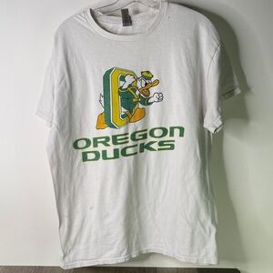 Gildan White Oregon Ducks Graphic Tee Men’s Size Large - Stains